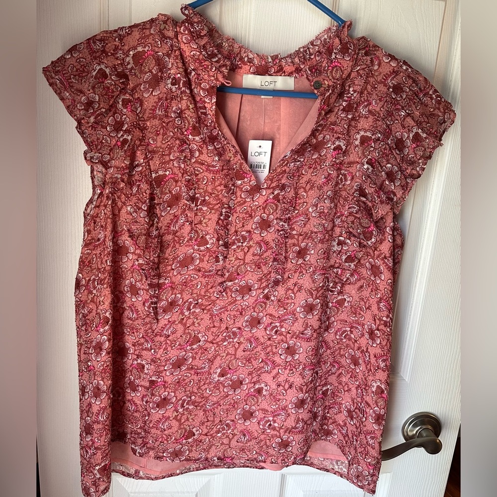 LOFT Pink Floral Women's Top